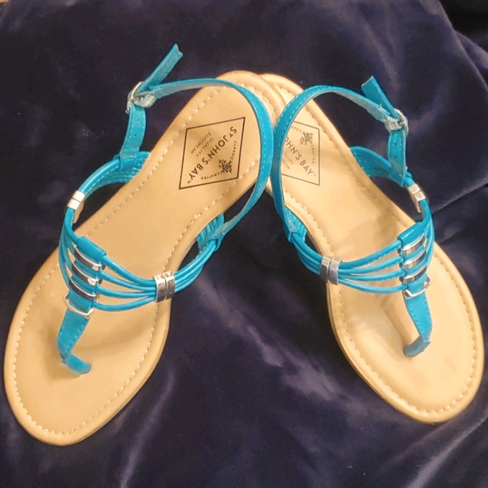 Aqua and Silver Sandals